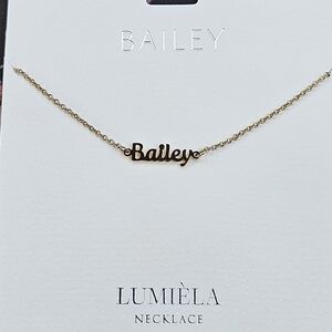 🌸 BAILEY Script Name Chain Goldtone Necklace 🌸